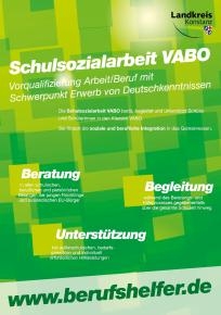 Bunter Flyer mit Infos zur Schulsozialarbeit VABO