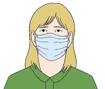 Zeichnung Frau mit Mund-Nasen-Schutzmaske