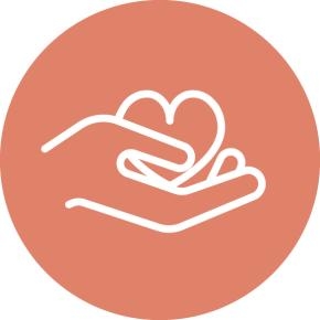 Piktogramm Hand hält Herz