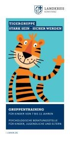 Titelbild Flyer mit orangenem Tiger