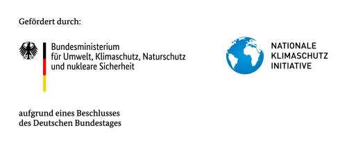 Zwei Logos: Bundesministerium für Umwelt, Klimaschutz, Naturschutz und nukleare Sicherheit und Klimaschutz und Nationale Klimaschutz Initiative