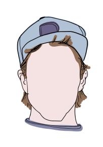 Gezeichneter Kopf eines jungen Mannes mit Basecap