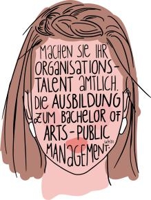 Illustration: Frau mit braunen Haaren