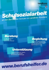 Bunter Flyer mit Infos zur Schulsozialarbeit