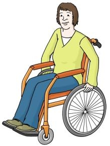 Zeichnung Frau im Rollstuhl