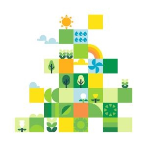 bunte, quadratische Grafikelemente