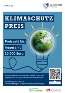 Glühbirne mit Weltkugel darin und darum gesetzte Schrift