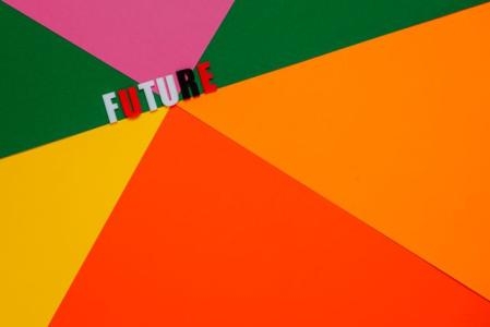 Bunter Schriftzug Future auf buntem Untergrund
