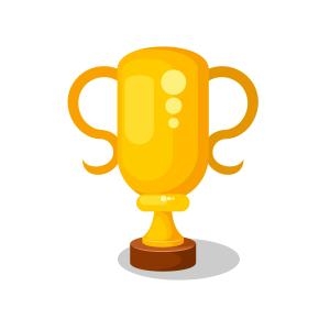 Grafisch dargestellter goldener Pokal